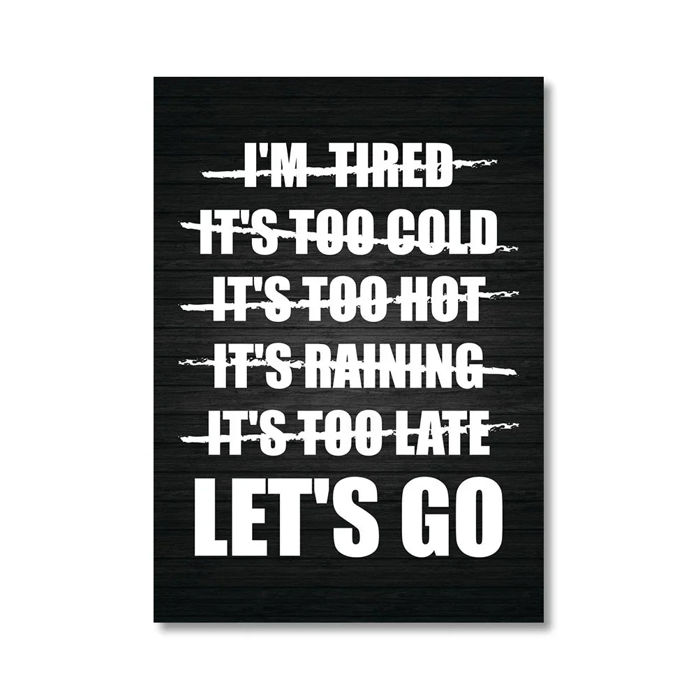 Office Decor Exercise Motivational Quote Minimalist Wall Art Print Canvas Painting Posters for Living Room Modern Home Decor