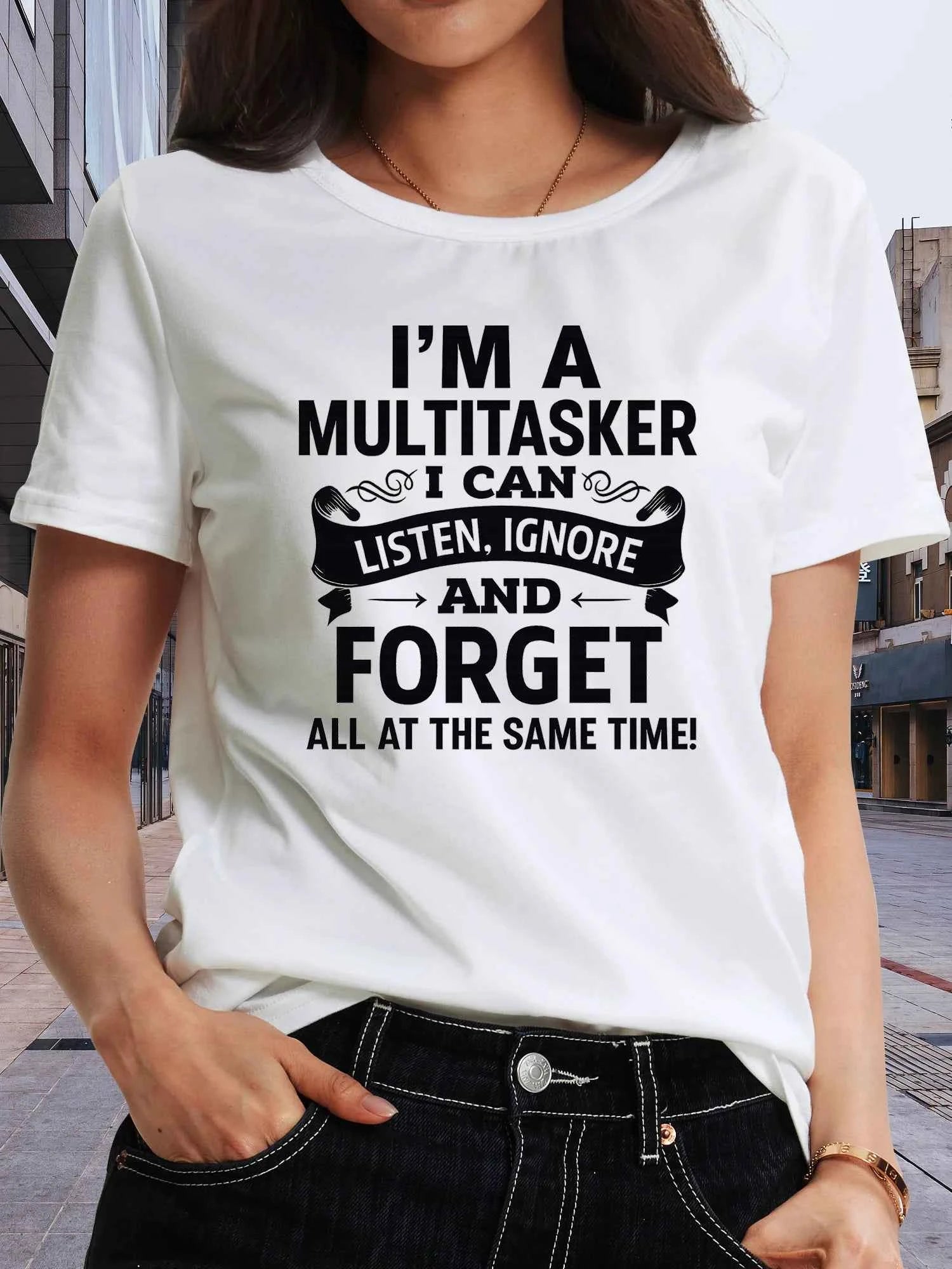 I'm A Multitasker Women's Tee, Funny Sarcastic Quote Black Top