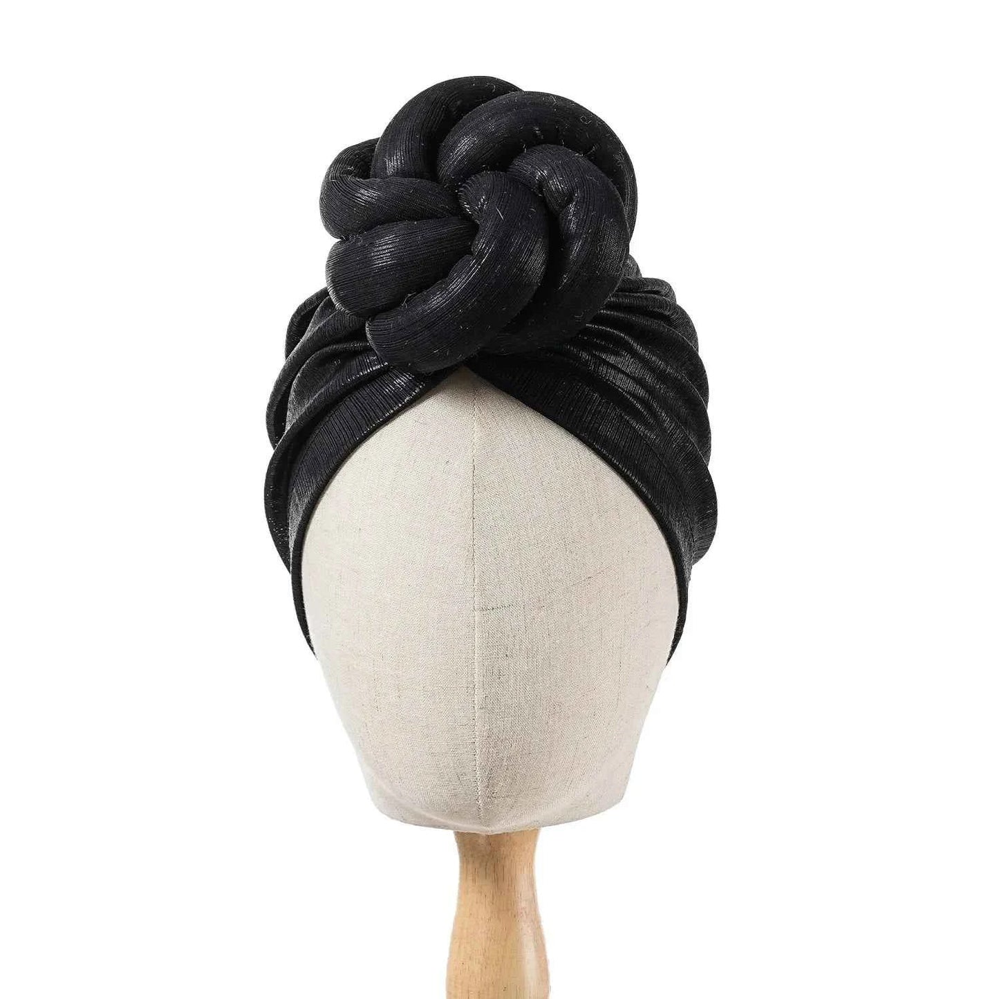 Bonnet For Women Turban Hat Hot Ice Silk Quick-Drying Breathable Laser Personality Trend Ethnic Flower-wrap Knotted Cap female