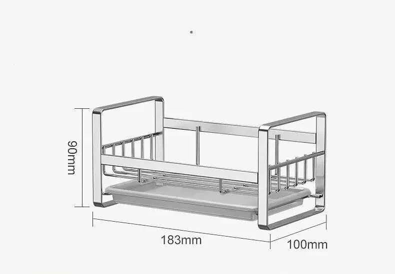 Stainless Steel Black Silver Sponge Holder Kitchen Sink Rag Rack Stand Cleaning Brush Organizer Storage Rack Kitchen Accessories