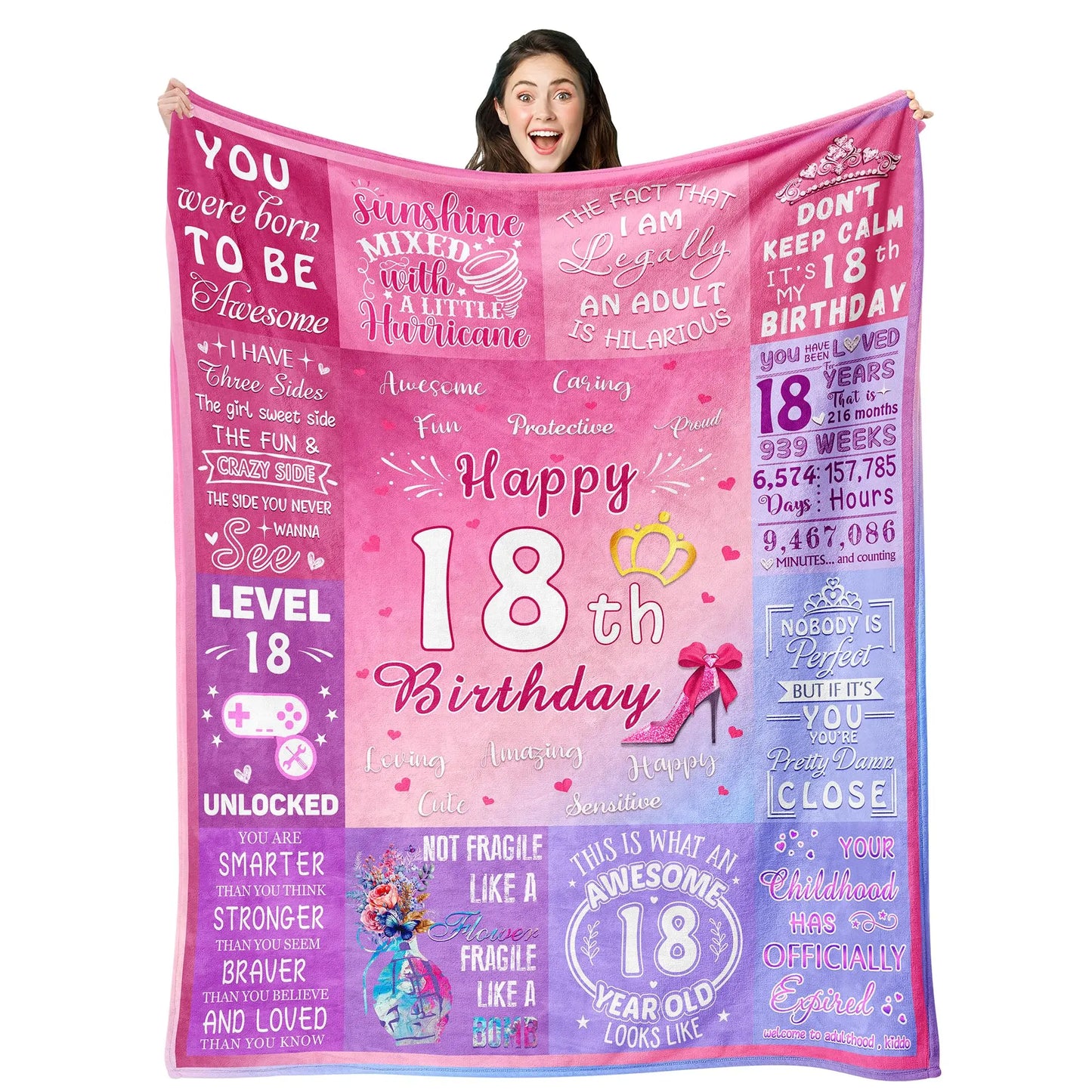 18th Birthday Gift Blanket for Girls – Daughter, Sister & Bestie