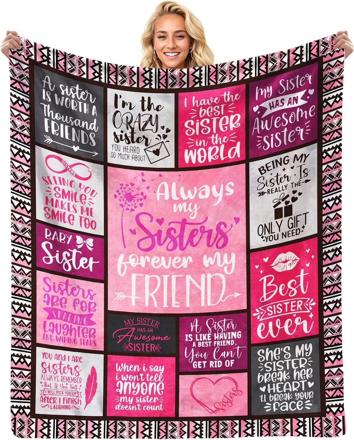 Soul Sister Blanket 60x50 – Soft Flannel Gift for Sister & Best Friend