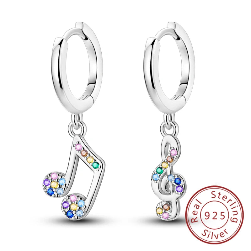 New Original 925 Sterling Silver Hoop Earrings Purple Zircon Flowers Butterflies Studs Earring For Women Wedding Engagement Gift