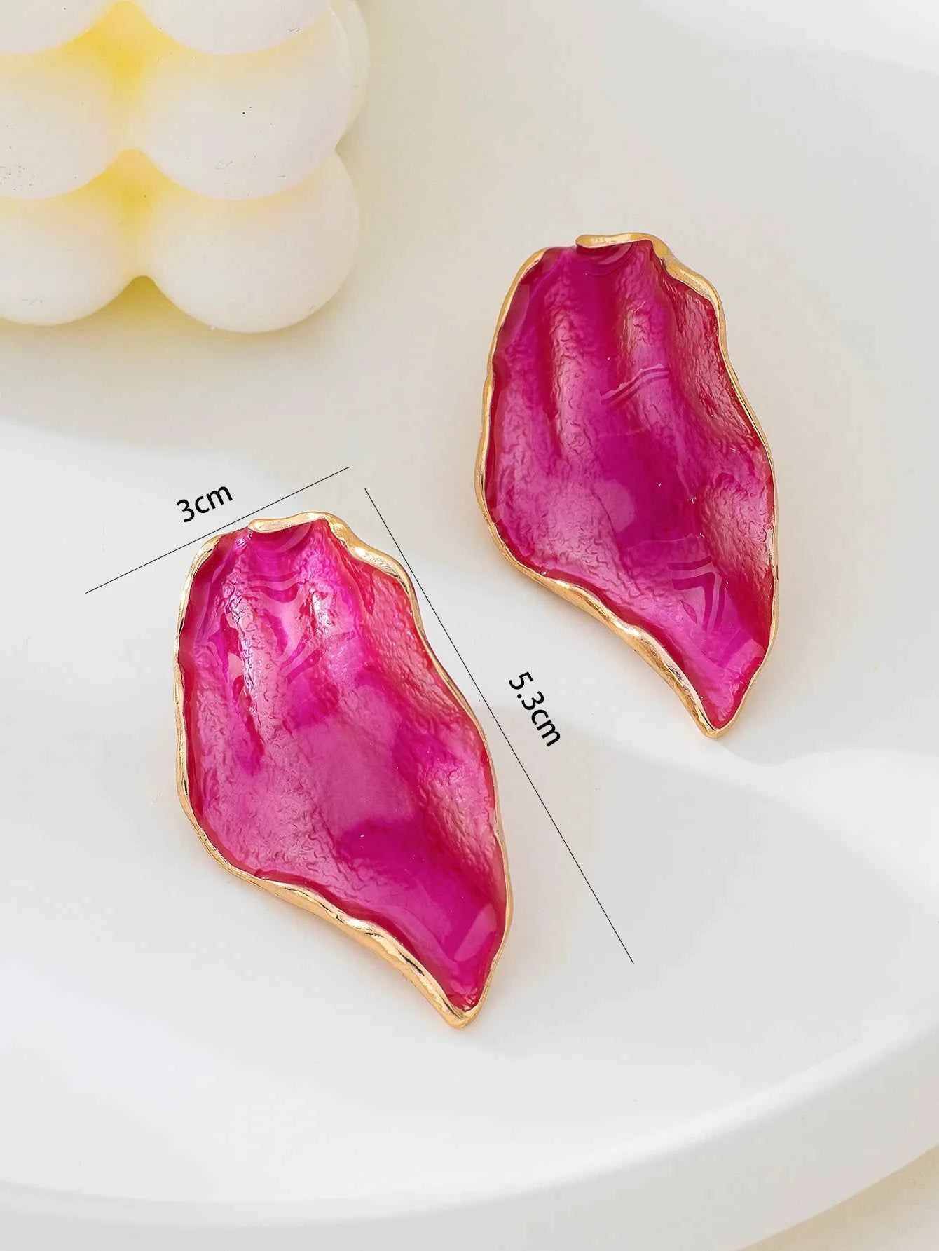 Irregular Pleated Drip Earrings For Women Girls Enamel Glaze Geometric Ear Accessories Fashion Jewelry DE057