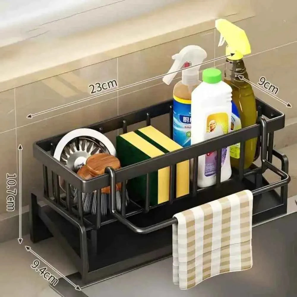 Kitchen Shelf Rag Storage Drainage Shelf No-Punch Storage Rack Home Spice Rack Sink Tap Sink Drainage Rack Kitchen Accessories