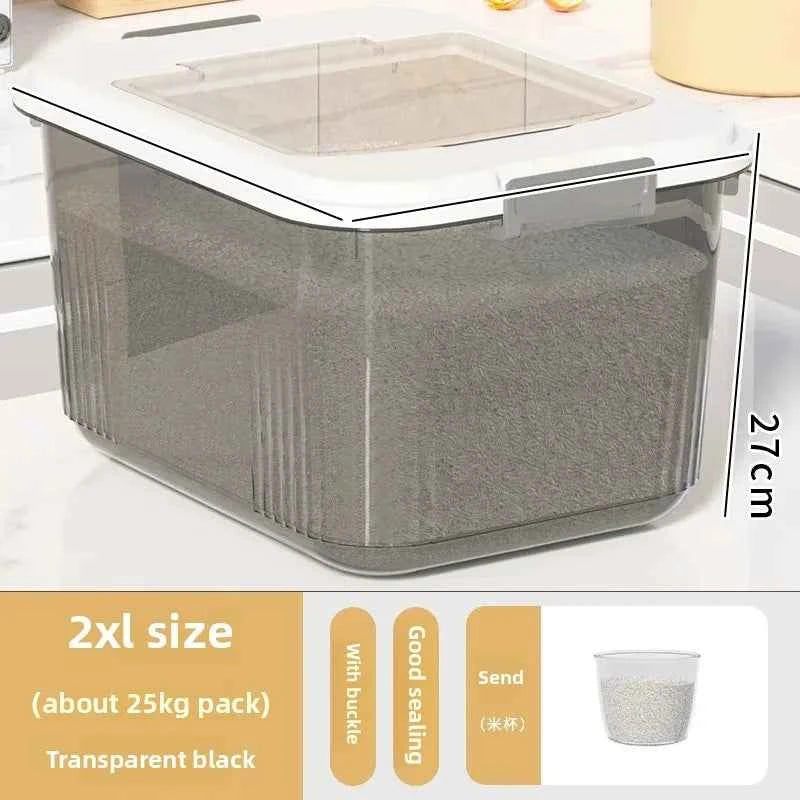 Kitchen Storage Box Rice Barrel Sealed Moisture Proof Bug Resistant Flour Tank Grain Storage Container Home Organization Bin