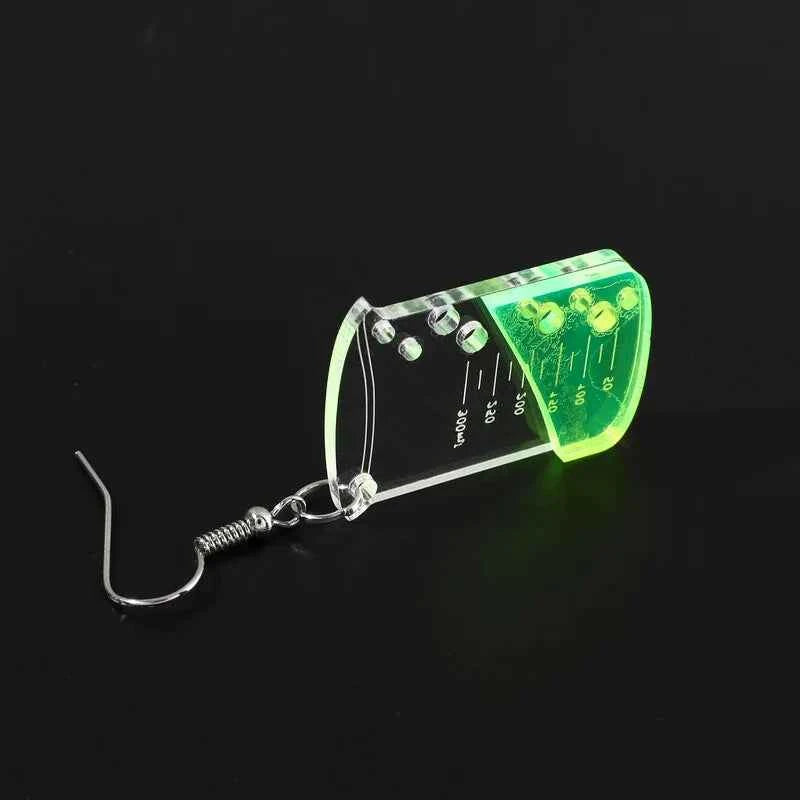 Creative Transparent Scale Cup Pendant Earrings Personalized Trendy Chemical Beakers Women's Earrings