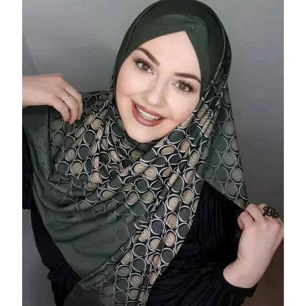 Islamic Scarf Women Luxury Blue Chiffon Hijab Abaya Hijabs For Woman Abayas Jersey Muslim Dress Turbans Head Instant Head Wrap