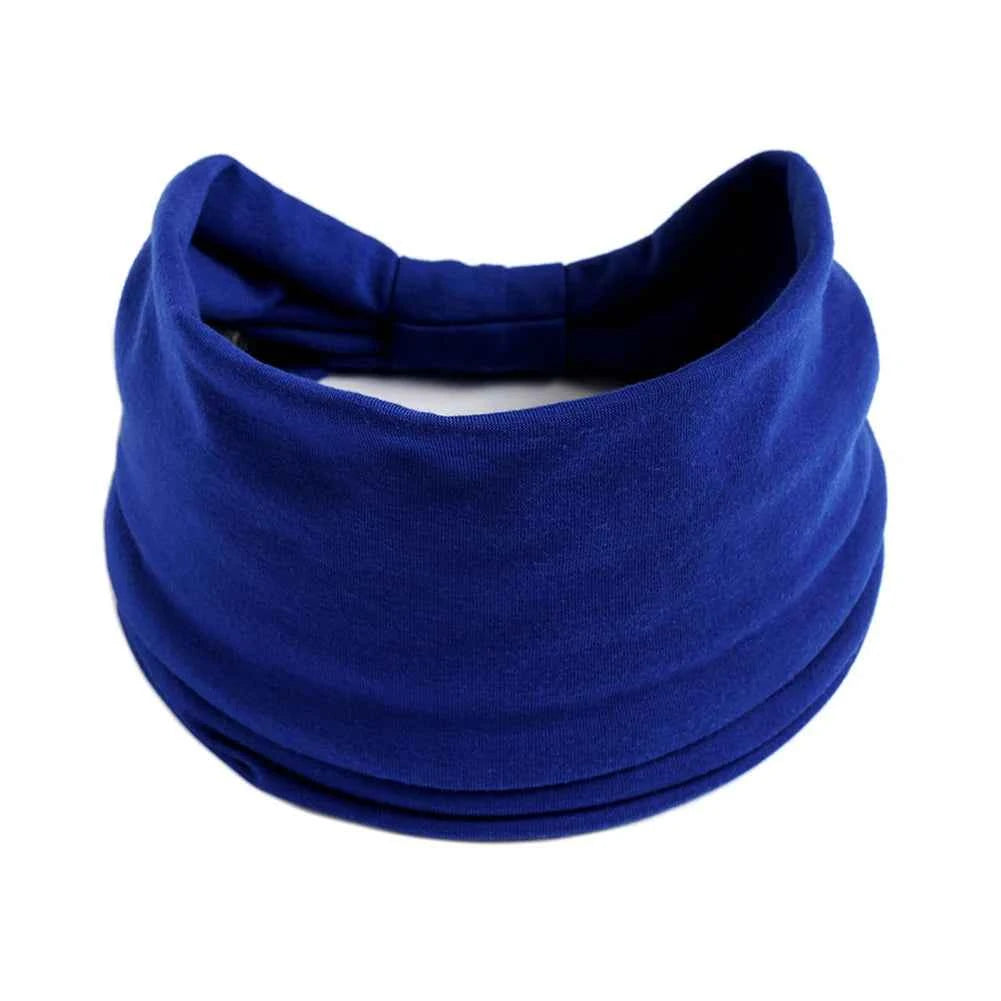 Women’s Solid Color Turban Headwrap – Soft Cotton Knot Headband Elastic Wide Hair Band for Yoga & Daily Wear