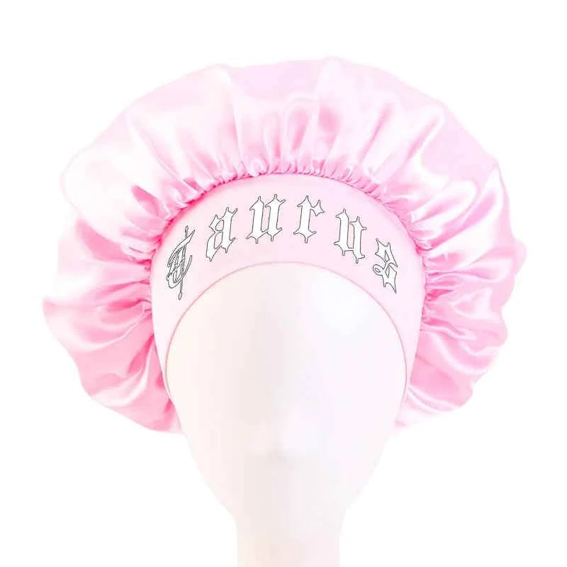 12 Constellation Sleeping Bonnet Wide Band Hair Protection for Daily Use Makeup Hair Care Headwrap Cover Headwear