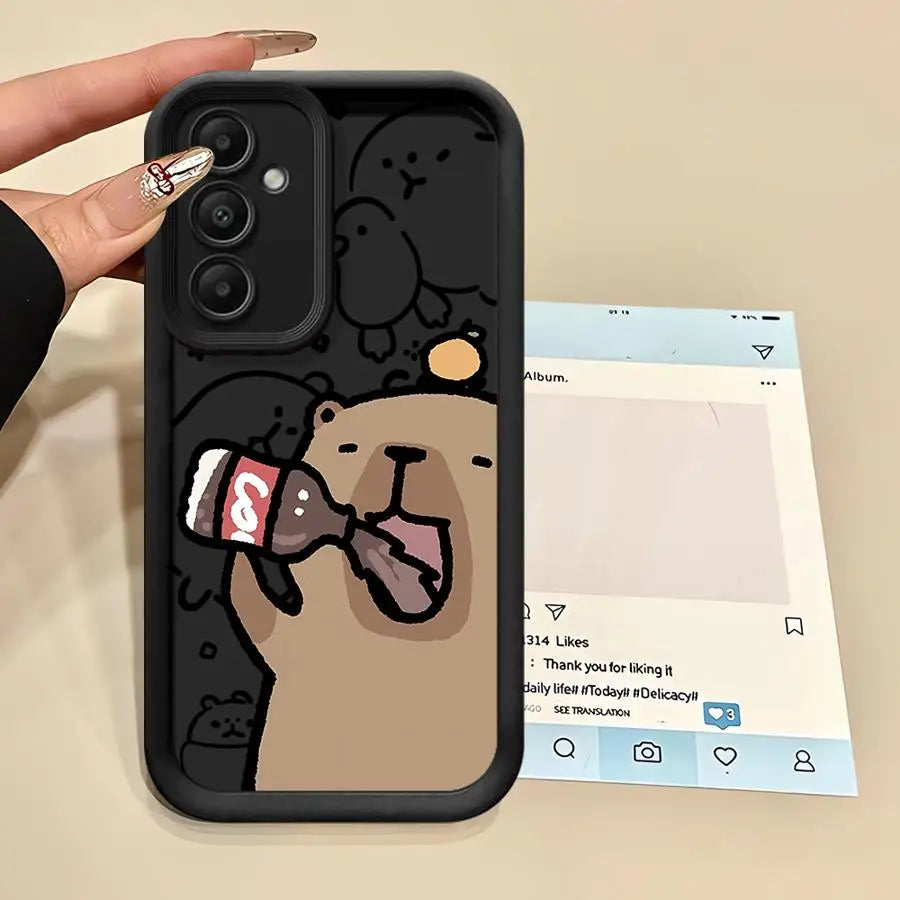 Phone Case for Samsung Galaxy A26 A22 A33 A32 A34 A24 A13 A56 A14 A23 A12 A36 A16 Soft Cover Cute Capybara