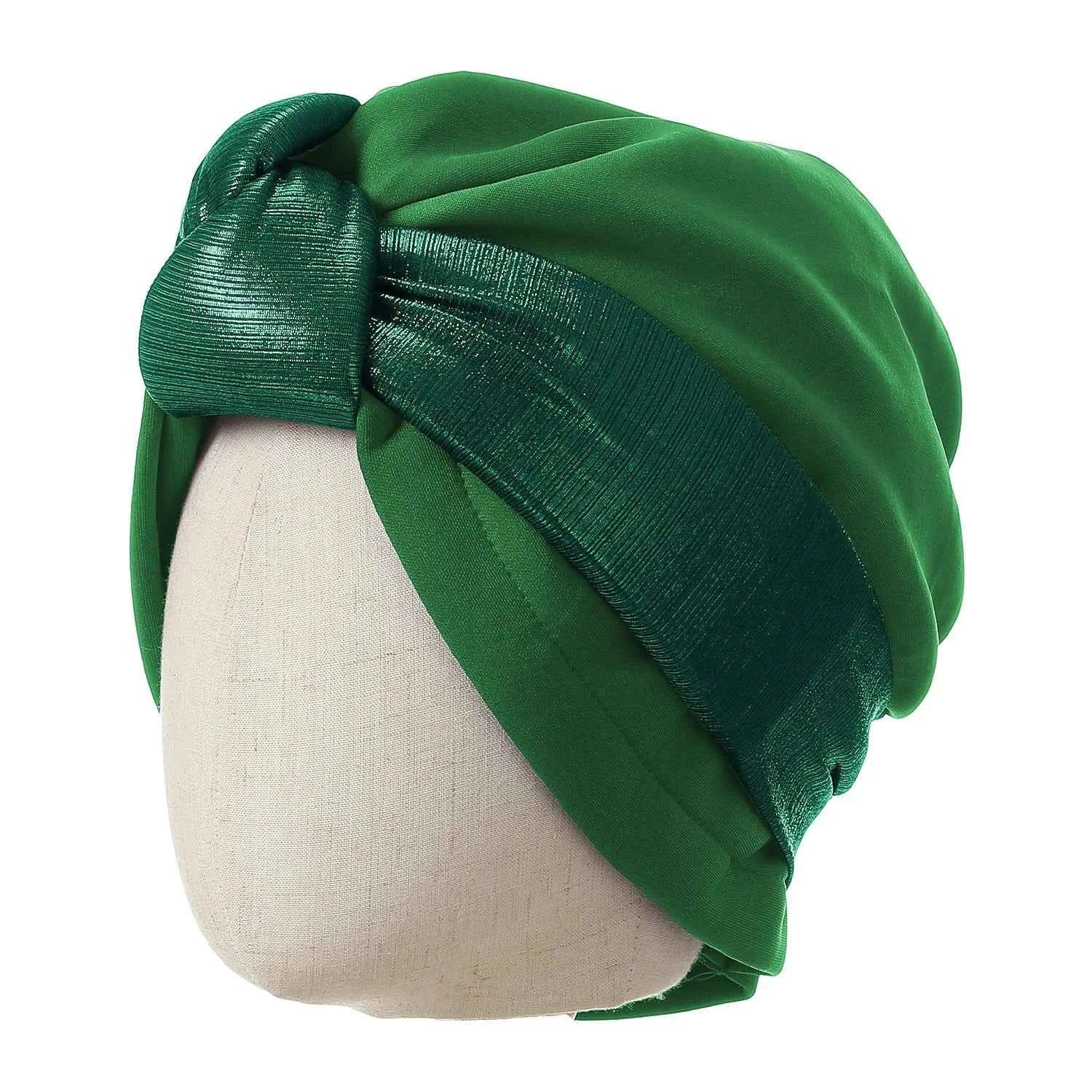 Women’s Bonnet Turban Cap – Folded Bud Headscarf with Lace Edge, Casual & Versatile Cross Hat