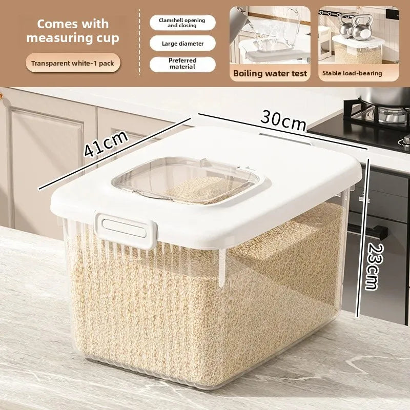 Kitchen Storage Box Rice Barrel Sealed Moisture Proof Bug Resistant Flour Tank Grain Storage Container Home Organization Bin