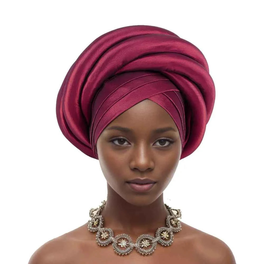 African Headtie Nigerian Auto Gele Turban Caps Female Head Wraps Already Made Wedding Geles Party Headwear Headpiece