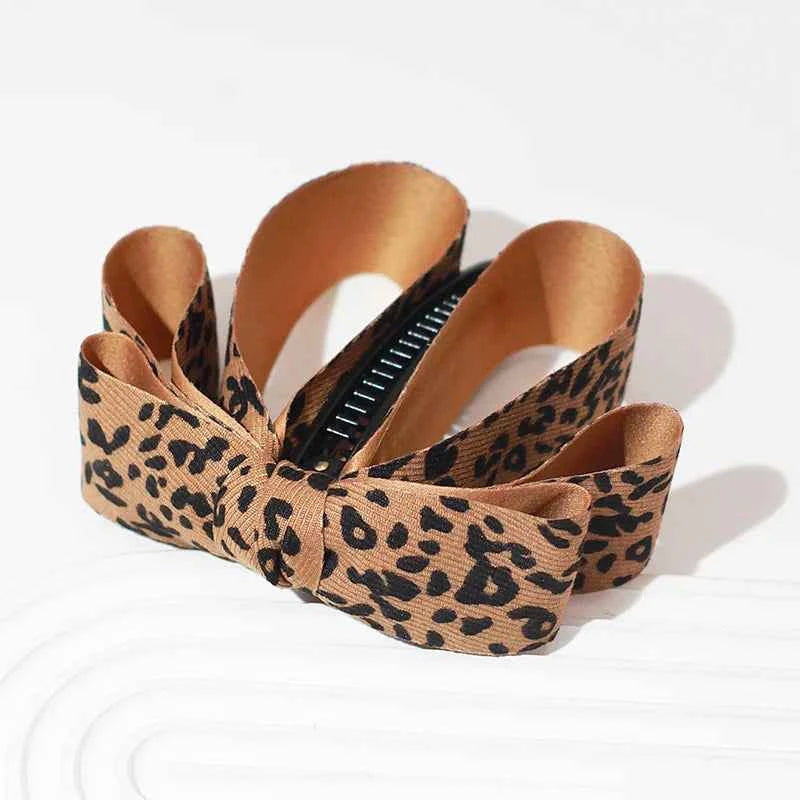Lystrfac New Solid Color Fashion Fabric Bow Banana Hair Clips Hairpin for Women Back Head Ponytail Headdress  Hair Accessories