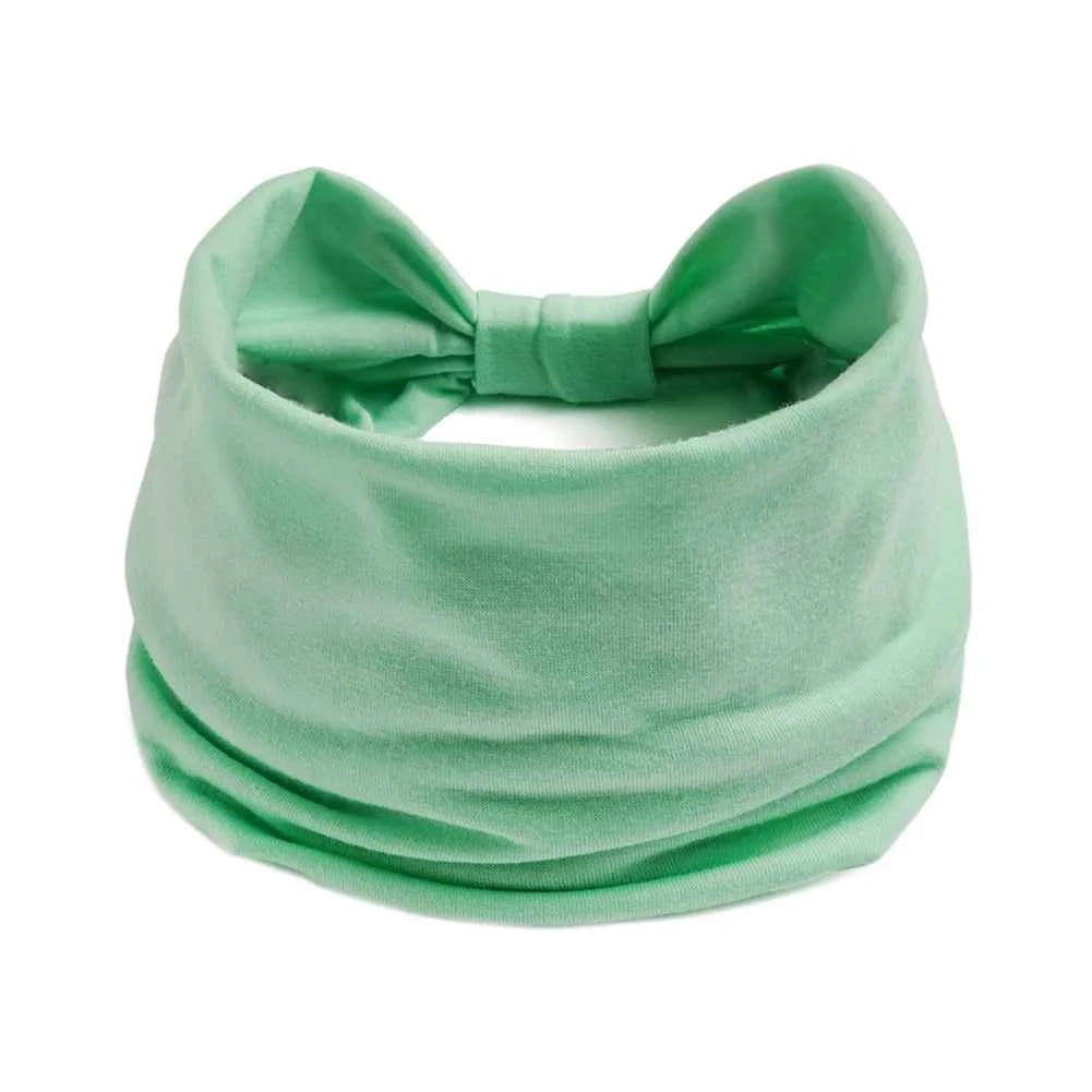 Women’s Solid Color Turban Headwrap – Soft Cotton Knot Headband Elastic Wide Hair Band for Yoga & Daily Wear