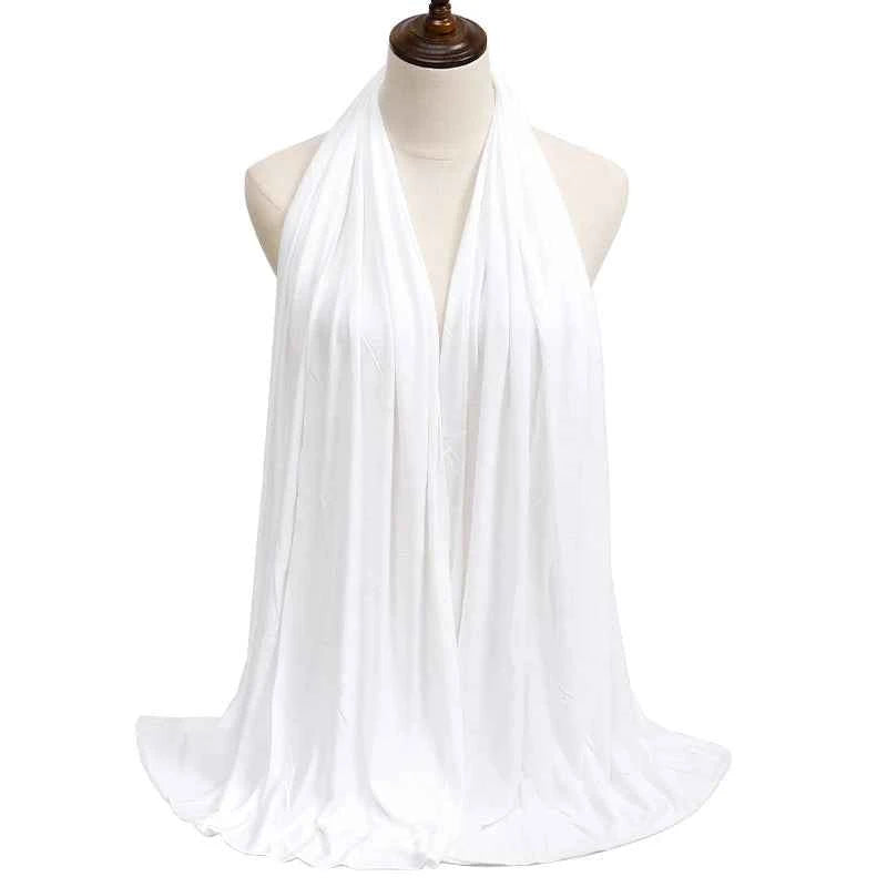 New Jersey Womens Muslim Ramadan Fashion Modal Cotton Jersey Hijab Womens High Quality Solid Color Soft Hijab Long African Scarf