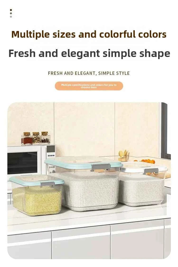 Kitchen Storage Box Rice Barrel Sealed Moisture Proof Bug Resistant Flour Tank Grain Storage Container Home Organization Bin