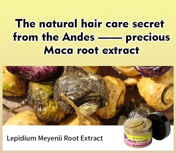 Maca Hair Growth Oil Set For Peru Maca Powder Hair Growth Butter Maca Root Hair Oil Castor Oil Anti-Hair Loss Sevich Hair Care