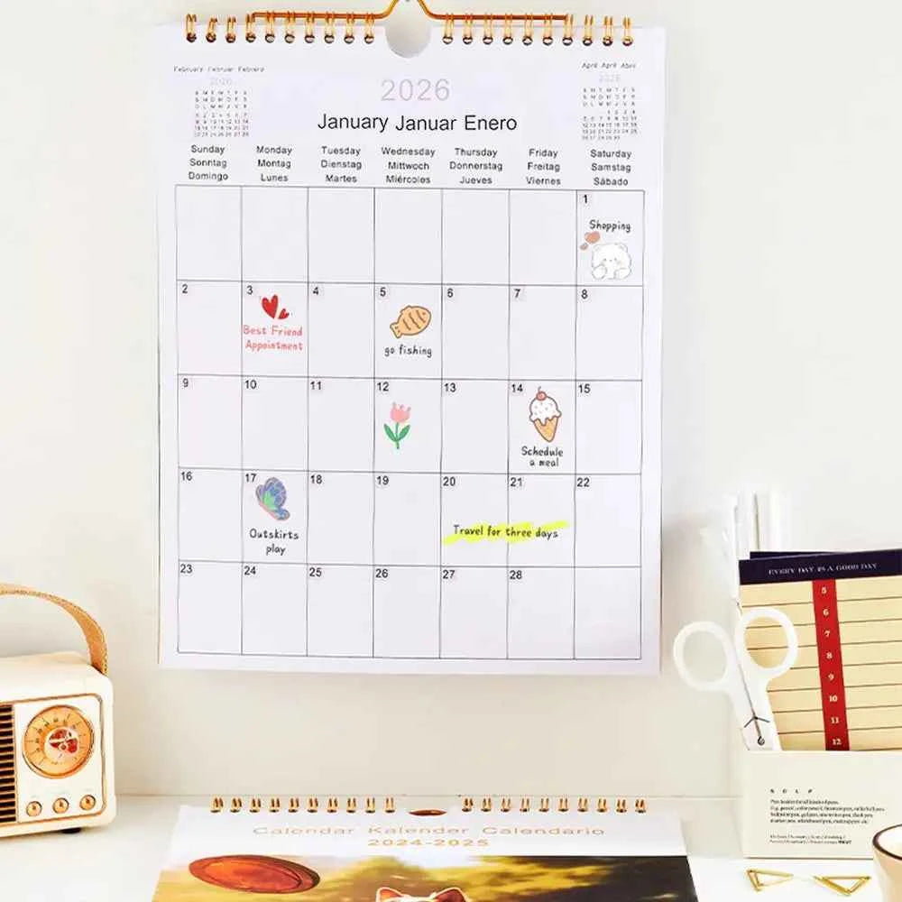 Calendar 2025 20252026 Calendar Planner Multilingual Coil Planner Agenda Organizer Scheduling For Home Office School Classroom