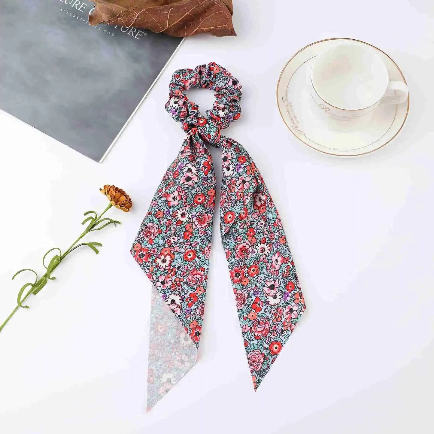 Fashion Dots Scrunchies Long Hair Rope Korean Hair Ties for Women Ponytail Scarf Sweet Elastic Hair Band Hair Accessories