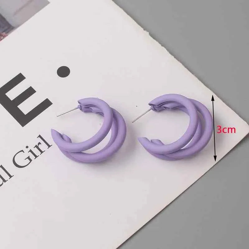 Purple Color Women Dangle Earrings Small Round Unusual Earrings Fashion Flower Butterfly Hanging earrings pendientes mujer
