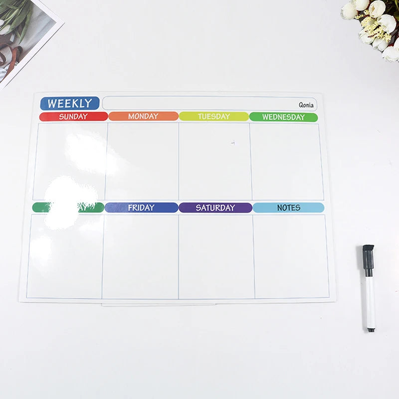 Magnetic Fridge Calendar – Monthly & Weekly Dry Erase Planner Whiteboard