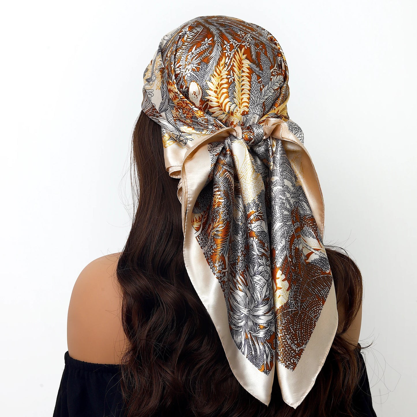 Luxury Brand Silk Scarf Fashion Foulard Satin Shawl Leopard 90*90cm Square Head Scarves Women Bandanna Pareo Headscarf