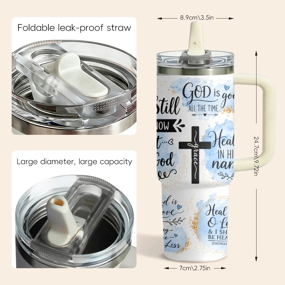 40oz Faith Affirmations Tumbler – Christian Insulated Stainless Steel Travel Mug