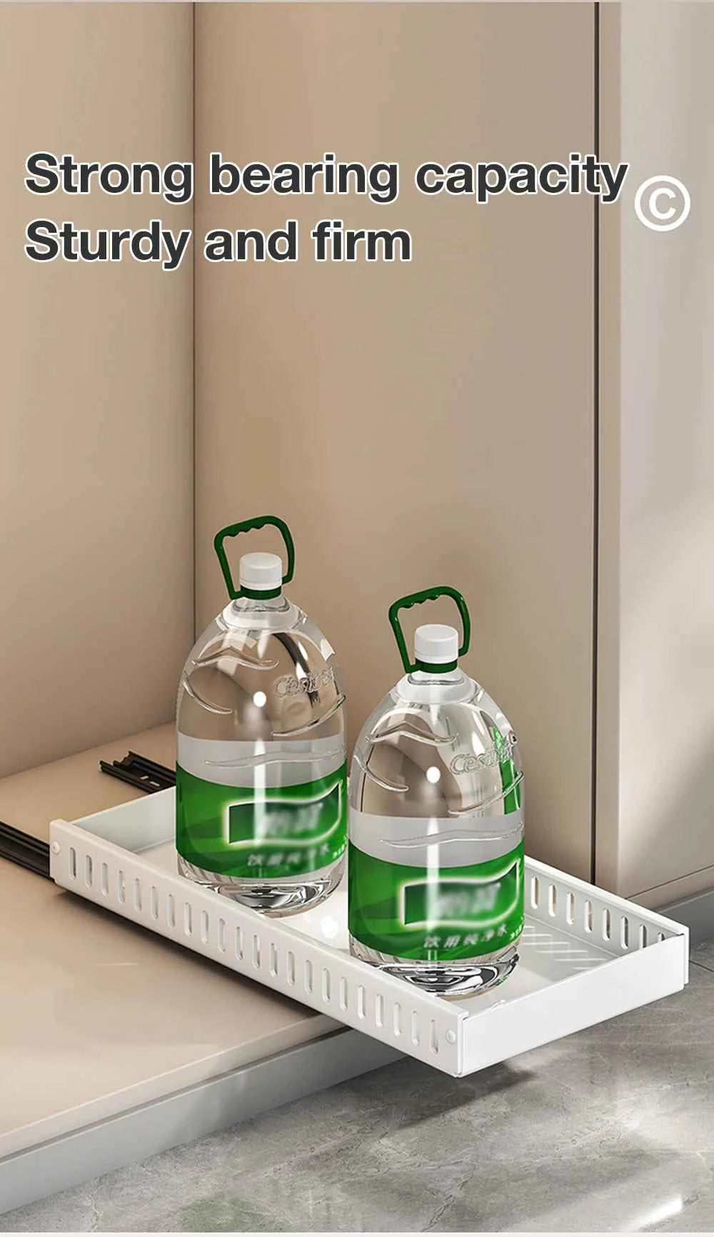 1Pc Kitchen Multifunctional Organizer Pull Out for Pots/Pans Sliding Lid Holder Spice Rack & Dish Drying Racks Drawer Organizer