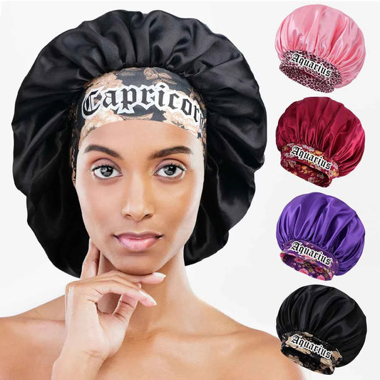 Unisex Lightweight Cotton Twill Bonnet - Breathable, Adjustable Strap, Zodiac Constellation Print for Casual Daily Wear