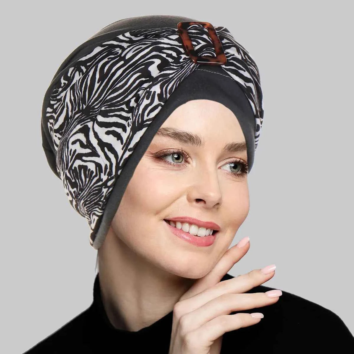 Women’s Twist Knot Turban Headscarf – Muslim Hijab Beanie, Chemo Cap & Hair Accessory