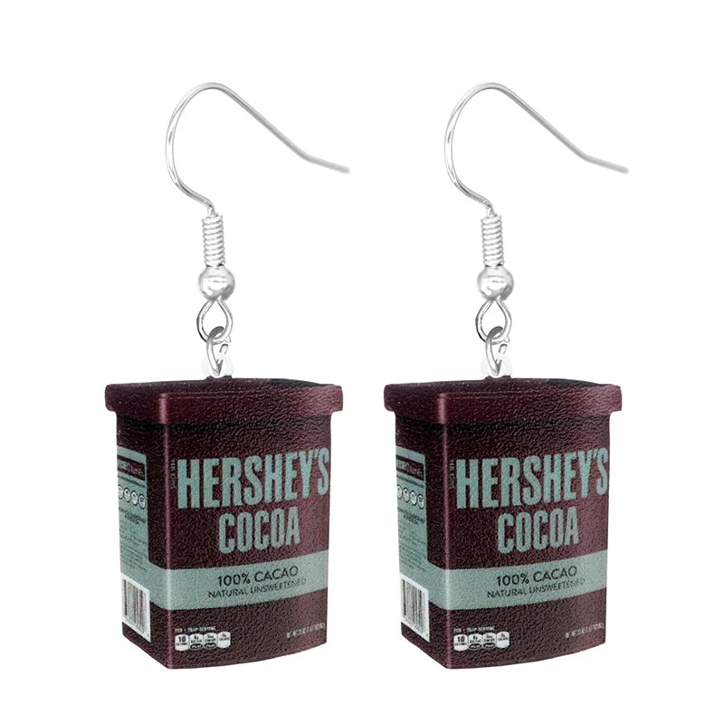 Earrings for Women 2D Acrylic Cute Snacks Girls Foods Funny Candy Chocolate Cookies