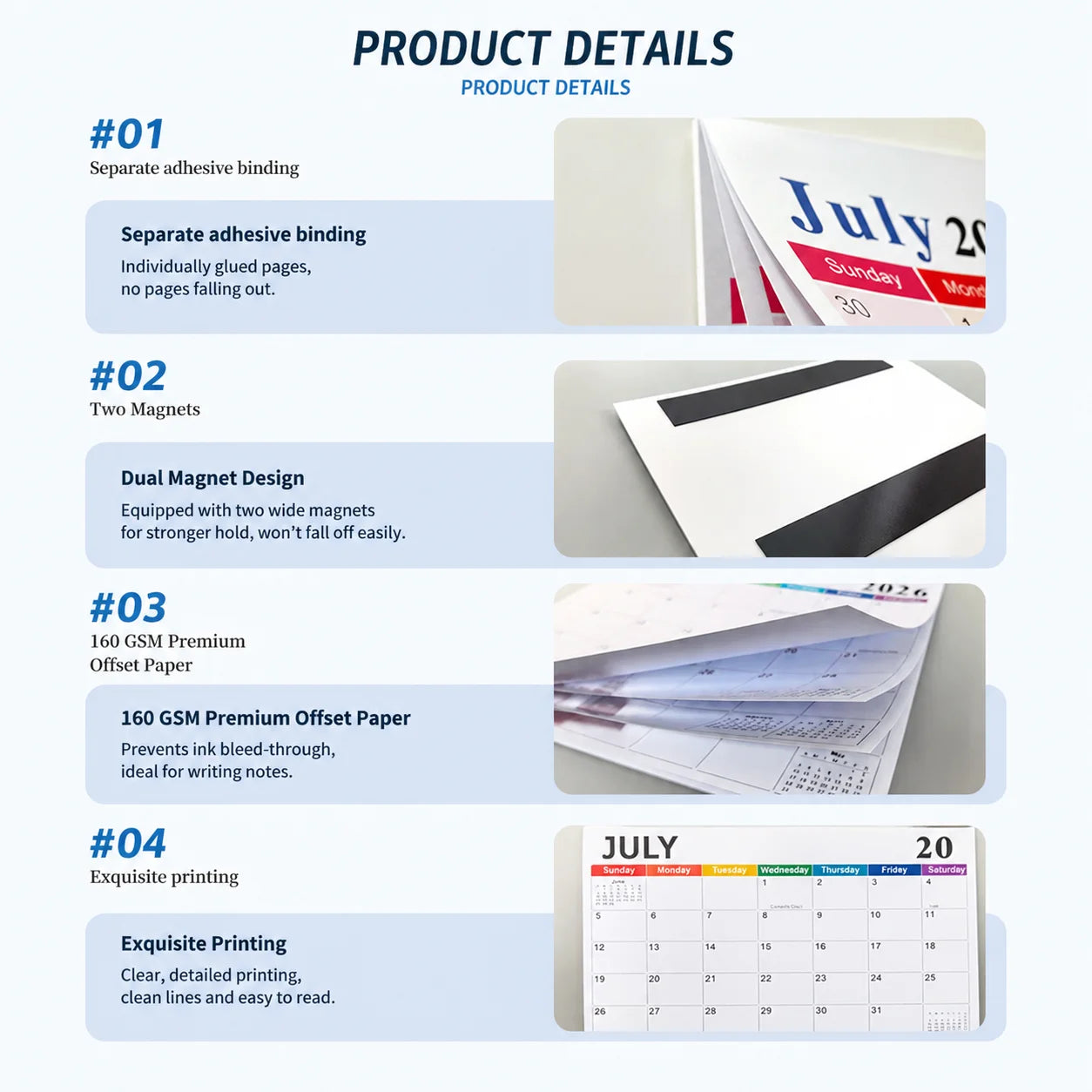 Magnetic Fridge Calendar 2027-2028, 18-Month Magnetic Calendar, Large Magnetic Planner for Home and Office Calendar + Stickers