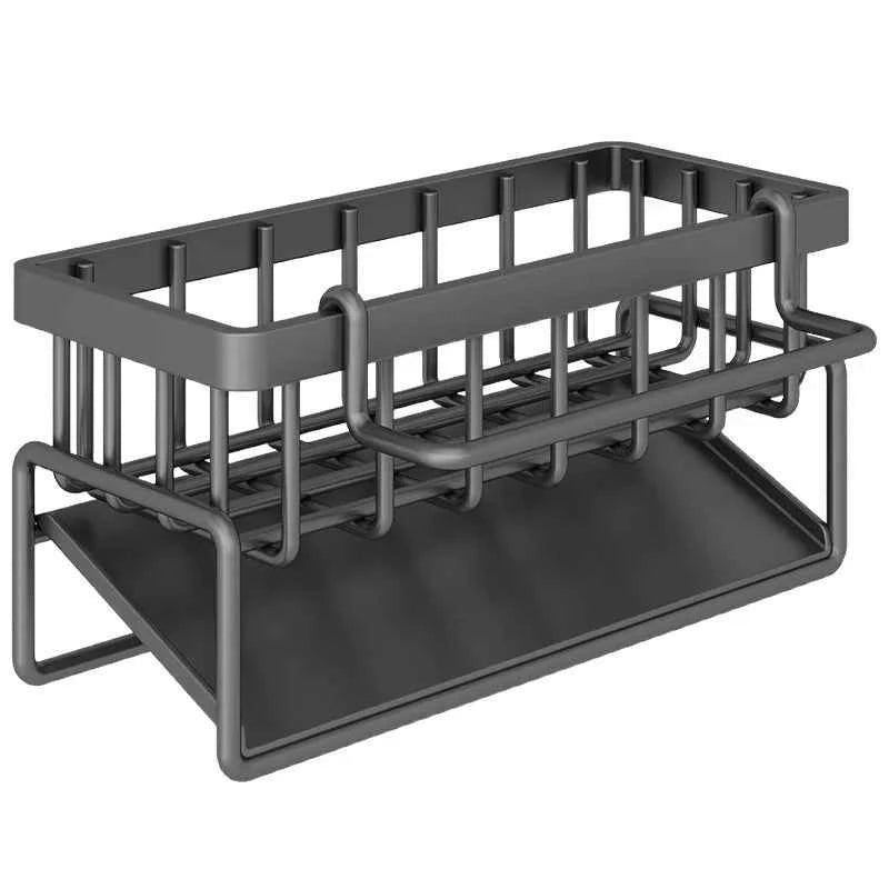1-2 PCS Cloth Sponge Drain Rack Kitchen Dishwasher Countertop Multi-functional Sink Storage Rack Sink Ironwork Storage