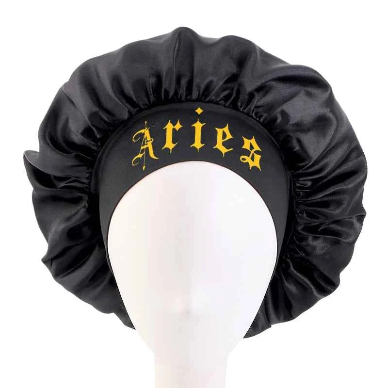 12 Constellation Sleeping Bonnet Wide Band Hair Protection for Daily Use Makeup Hair Care Headwrap Cover Headwear