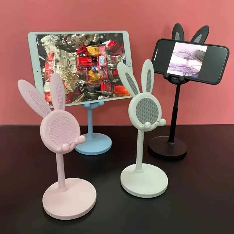 Cute Cartoon Bunny Mobile Phone Stand Desktop Adjustable Holder Can Lift and Adjust Cellphone Bracket For iPhone Samsung Xiaomi