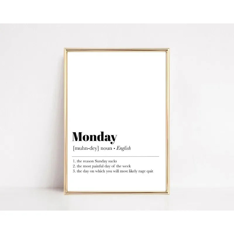 Funny Office Definition Poster Canvas Painting Motivational Words Canvas Painting Wall Art Picture Living Room Home Decor Mural