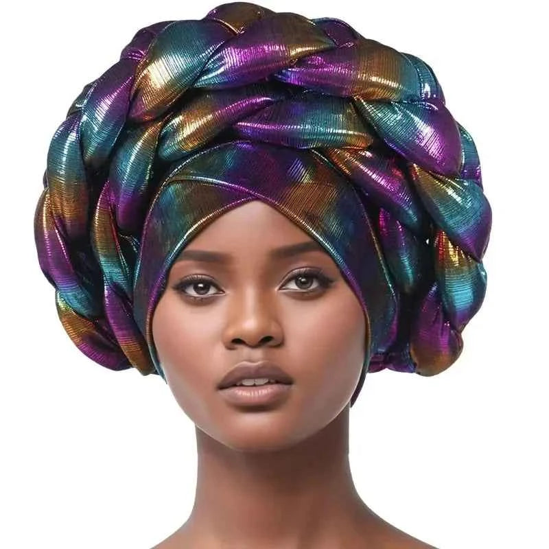 Head Scarf Headwraps for Women 2025 Muslim Fashion Solid Color Caps African Headtie Turbans for Women Hijab Caps