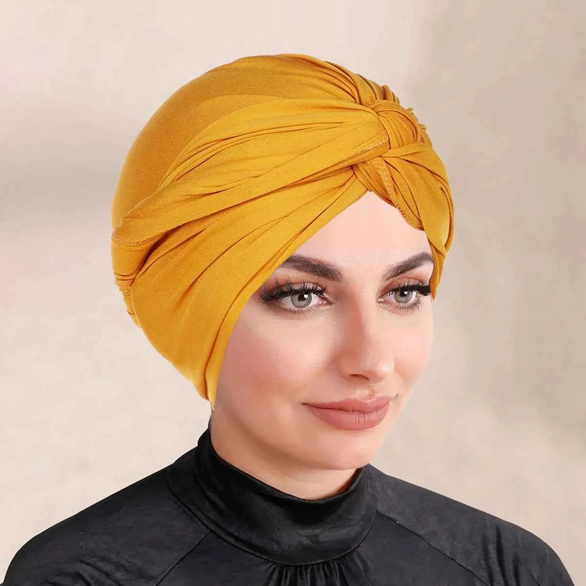 Ramadan Instant Turban Inner Hijabs Caps Hat Muslim Fashion Women's Headscarf Solid Color Women Hijab Bonnet Chemo Cap