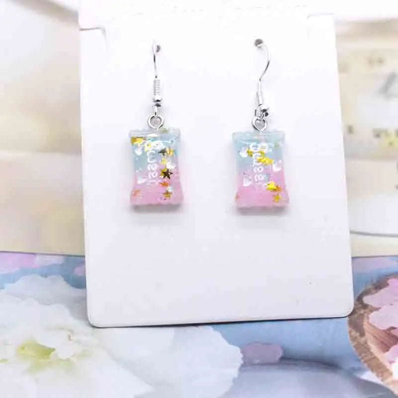 Earring For Women Resin Handmade Cute Animals Ice Cream Drinks Candy Fruits Pissa Drop Earrings Funny Gift