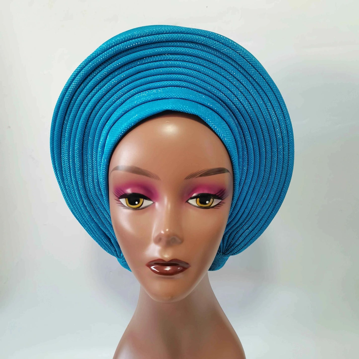 High Quality African Headtie Turban Nigerian Headtie Aready Made Auto Gele Turban Headwrap for Wedding Party XM205-1