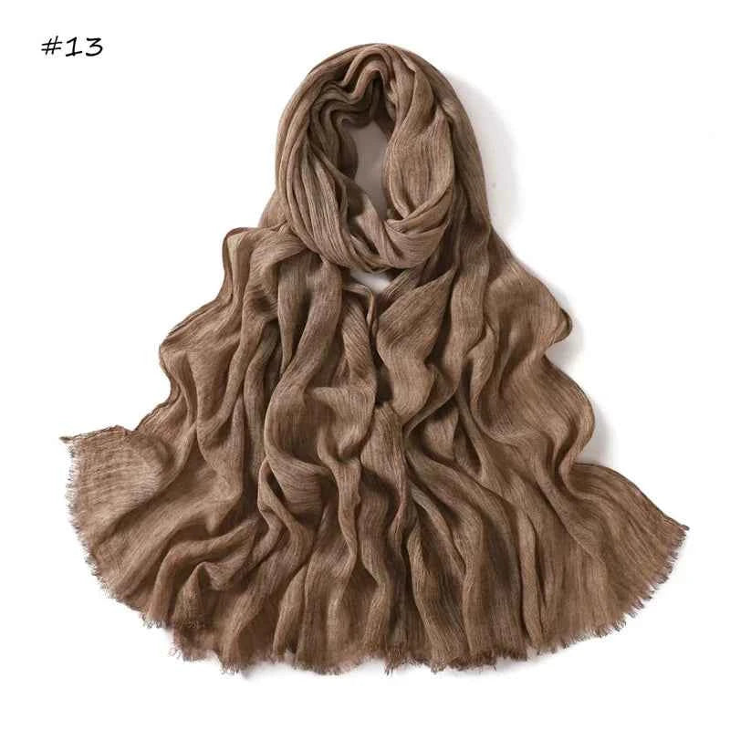 Plain Turbans Tie Dyed Rayon Hijab Scarf Thin Ramadan Ombre Wrap Elastic Shawls High Quality Foulards Muslim Head Snood 180*70Cm