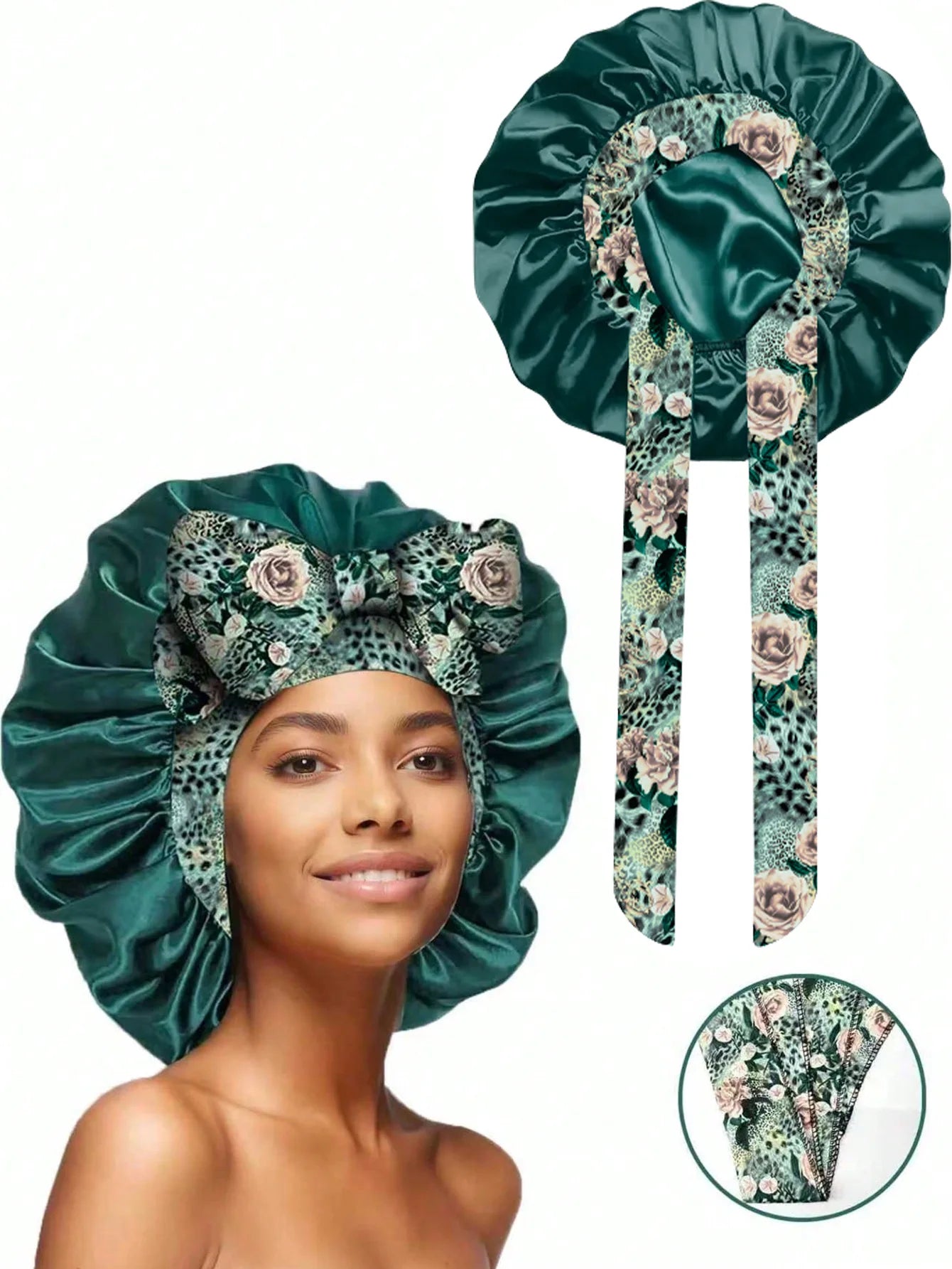 Popular New Summer New Large Streamer Shower Cap Hat Women's Daily Commuting Nightcap Adult Hat Sun Protection Cap