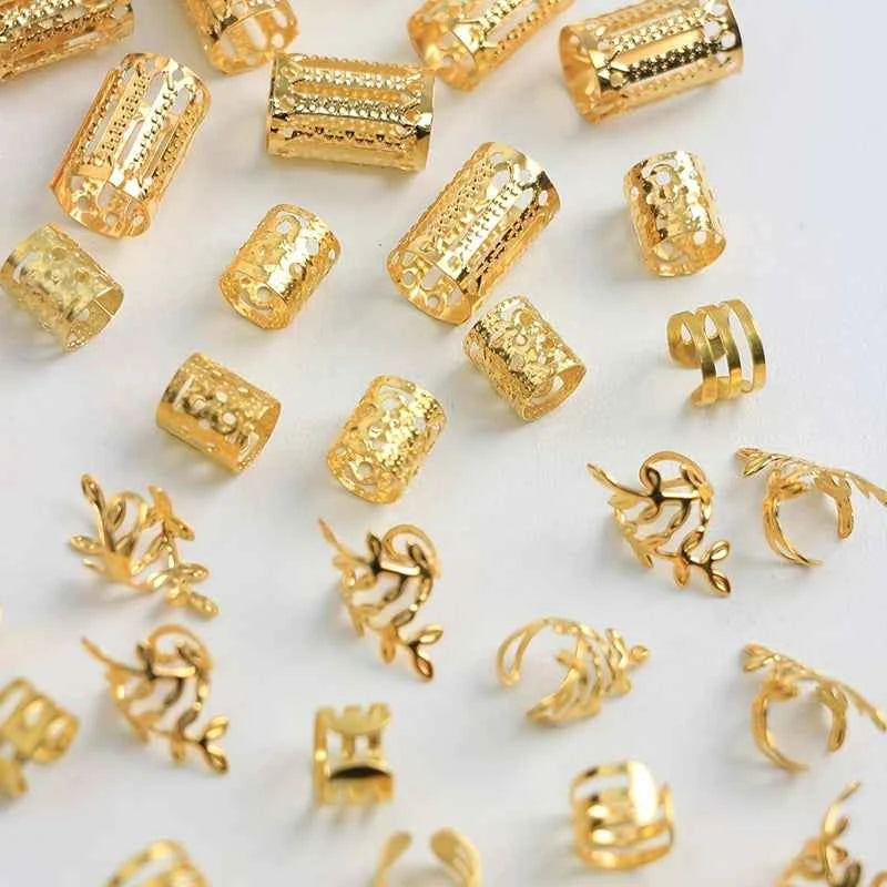 Dreadlock Hair Rings Adjustable Cuffs Clip Hair Braids Dirty Braids Bead Hairpin Hair Accessories Headwear For Women Girls