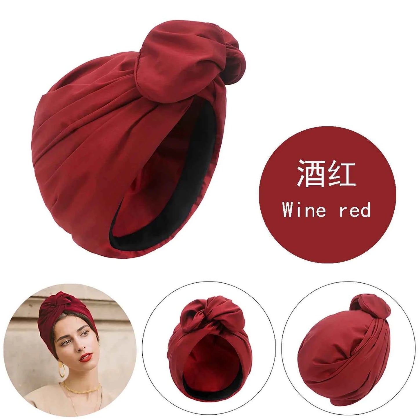 French Retro Women's Turban Cap Ladies Cross Bandana Hat Female Fashion Head Wraps Muslim Headscarf Bonnet