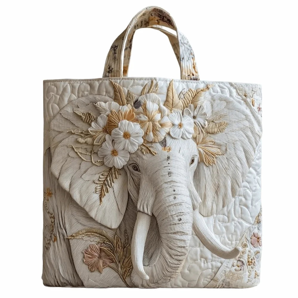 Fashion Vintage Quilted Tote Bag Lightweight Large Capacity Travel Handbag Cotton 3D Printed Patterns Shopping Bag Casual