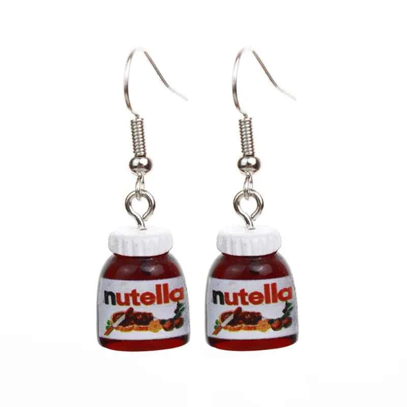 Creative Peanut Butter Chocolate Sauce 3D Resin Earrings Female Simulation Food Earrings