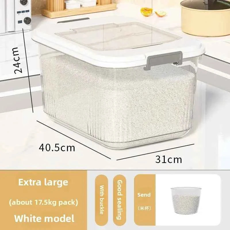 Kitchen Storage Box Rice Barrel Sealed Moisture Proof Bug Resistant Flour Tank Grain Storage Container Home Organization Bin