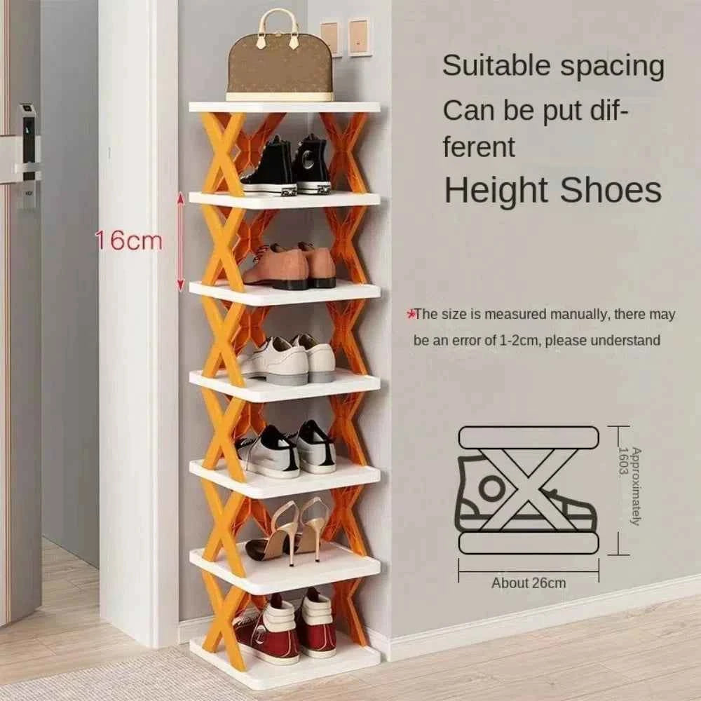 Detachable Folding Shoe Racks X-Shaped Space Saving Shoes Storage Organizer Plastic Dustproof Multi Layer Simple Shoes Shelf